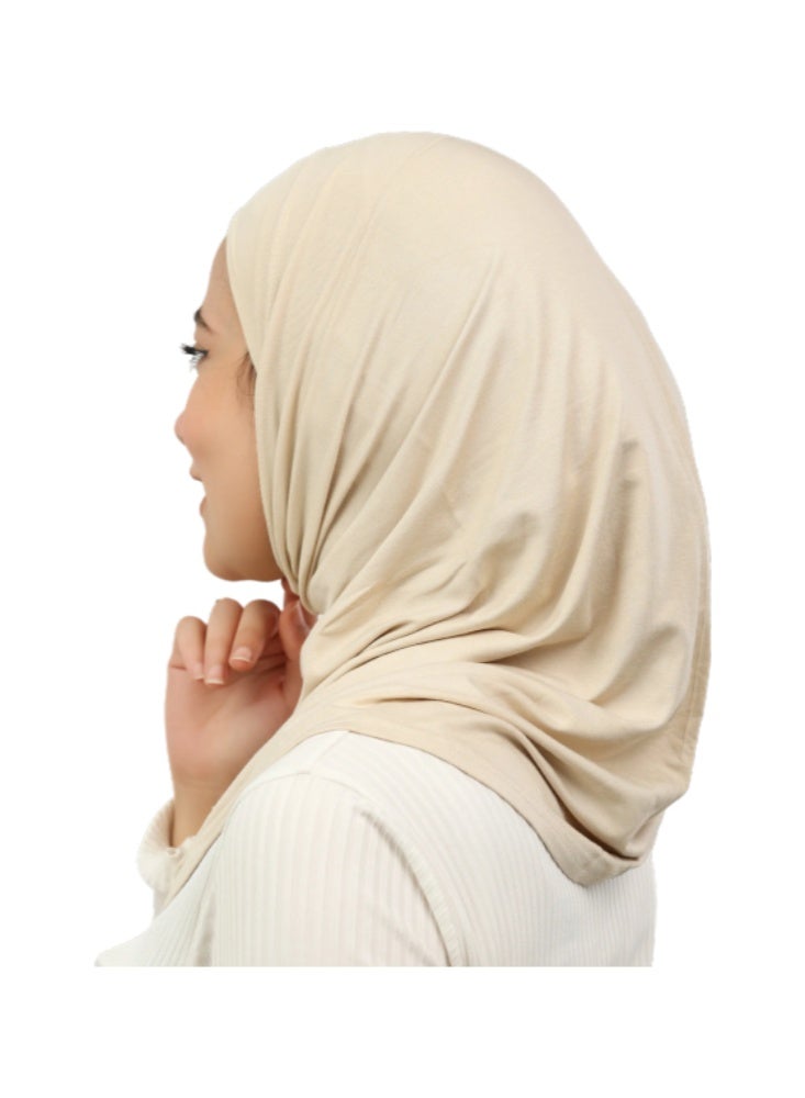 Piece Syrian Hijab Set (Open-Ended Bandana + Slip-on Khimar) - Premium Cotton Lycra - Multi-Colors - Image 2